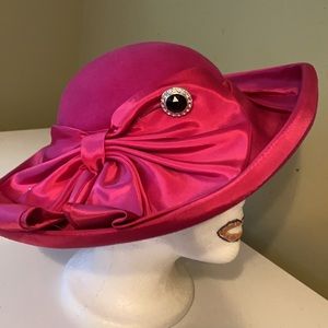 Gorgeous Magenta Wool Jody G by Sylvia Dress/ Chuch Hat